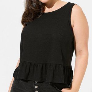 END OF SUMMER SALE - Torrid Texture Knit High Neck Ruffle Crop Top (1 - NWT)